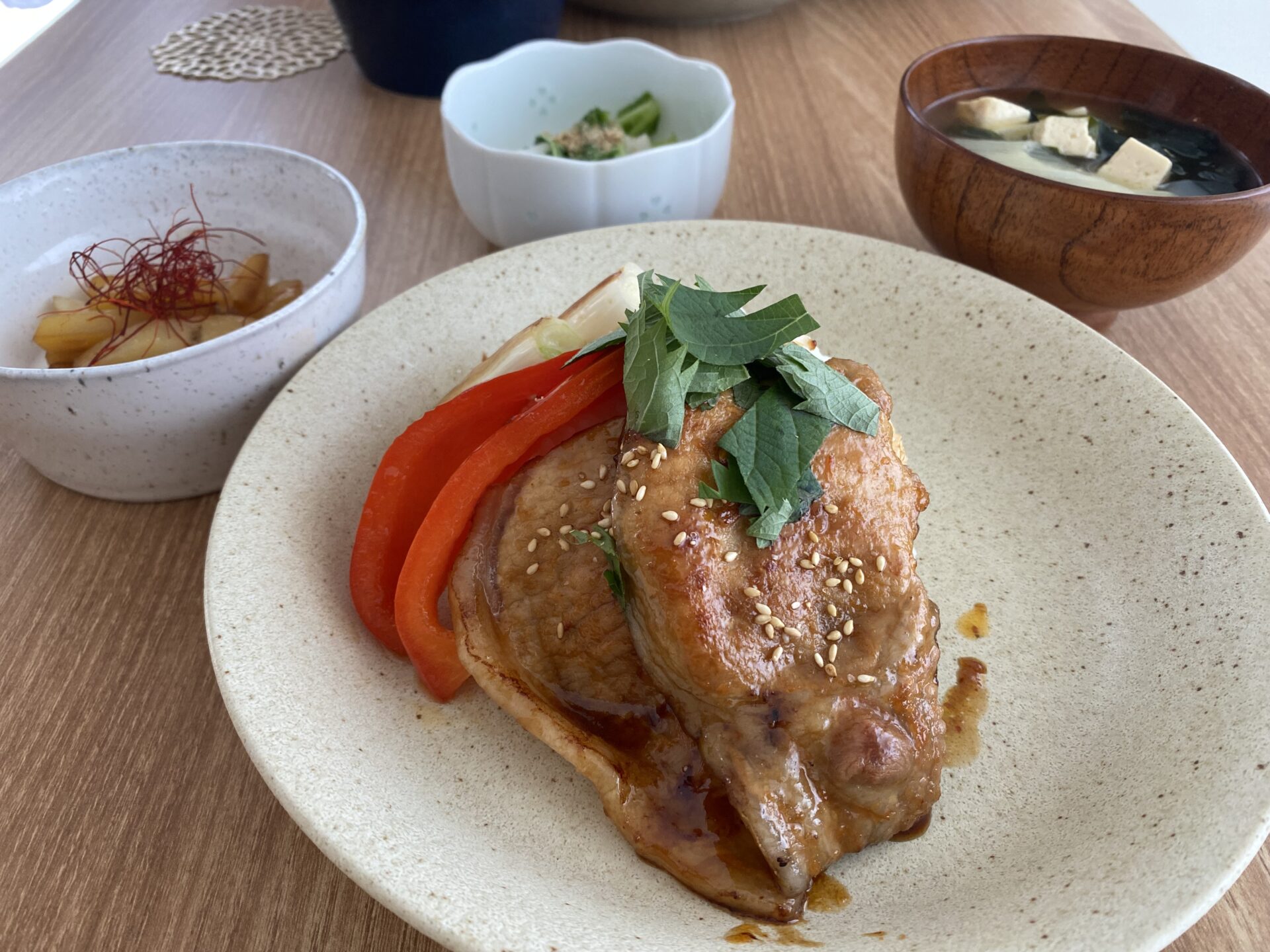 豚ロース丼＆じゃがいものきんぴら